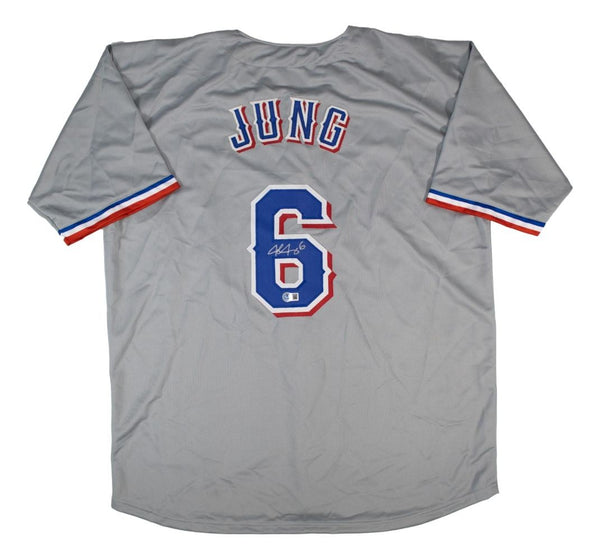 Josh Jung Texas Signed Gray Baseball Jersey BAS