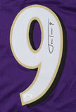 Justin Tucker Signed Baltimore Ravens Purple Jersey (JSA COA) 3xPro Bowl P.K.