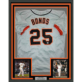 Framed Autographed/Signed Barry Bonds 35x39 San Francisco Grey Jersey JSA COA