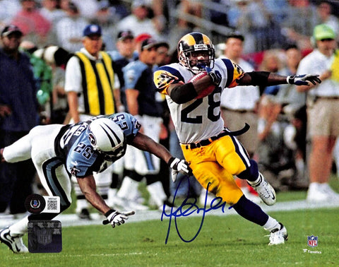 Marshall Faulk Autographed/Signed Los Angeles Ram 8x10 Photo Beckett 42532