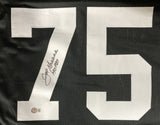 Mean Joe Greene Signed Custom Black Pro-Style Football Jersey HOF 87 BAS