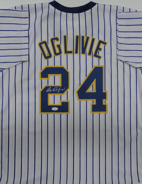 Brewers 82 AL Champ BEN OGLIVI Signed Custom Replica Pinstripe Jersey AUTO - JSA