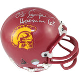 O.J. Simpson Autographed/SIgned USC Trojans VSR4 Mini Helmet Heisman PSA 52749