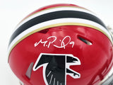 Michael Penix Jr. Auto Falcons 1966-69 Throwback Red Speed Mini Helmet Beckett