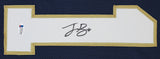 Notre Dame Ian Book Authentic Signed Navy Blue Pro Style Framed Jersey BAS Wit