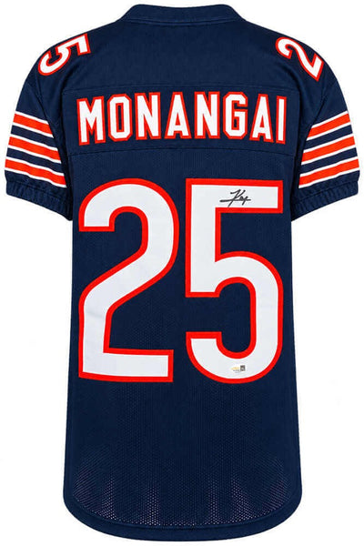 Kyle Monangai (BEARS) Signed Navy Custom Football Jersey - (JSA COA)
