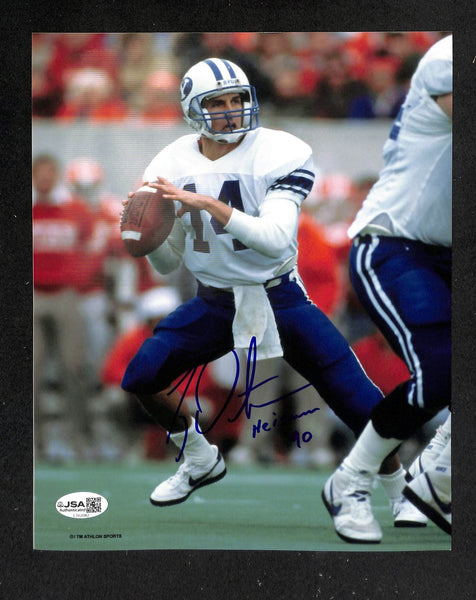 Ty Detmer Signed/Autographed 8x10 Photo BYU Heisman JSA 214261