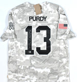 Brock Purdy Autographed 49ers Salute to Service Nike Game Jersey - Beckett W L