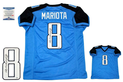 Marcus Mariota AUTOGRAPHED Signed Jersey - Beckett Authentic - Blue