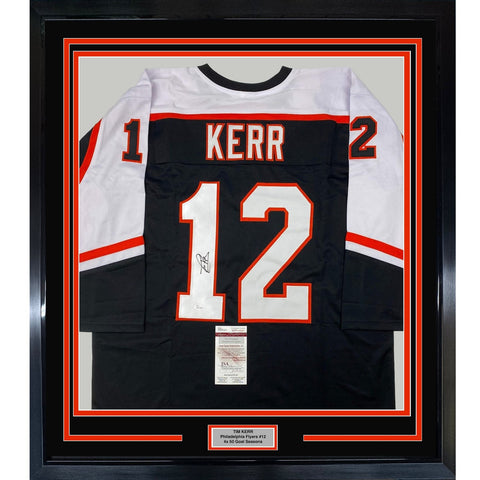 FRAMED Signed TIM KERR 35x39 Philadelphia Black Jersey JSA COA Auto