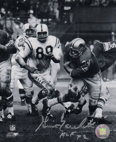 Gino Marchetti Signed Colts B&W Action vs Lions 8x10 Photo w/HOF'72 - (SS COA)