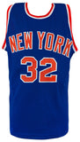 Jerry Lucas Signed Blue Custom Basketball Jersey w/HOF 1980 - (SCHWARTZ COA)