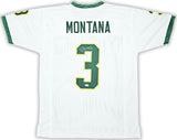 NOTRE DAME FIGHTING IRISH JOE MONTANA AUTOGRAPHED WHITE JERSEY JSA STOCK #216971