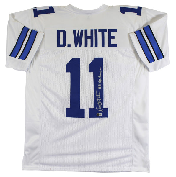 Danny White "SB XII Champs" Signed White Pro Style Jersey BAS Witnessed 2
