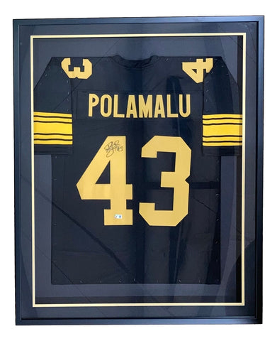 Troy Polamalu Pittsburgh Signed Framed Custom Black/Yellow Football Jersey BAS