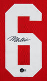 Malik Mustapha Authentic Signed Red Pro Style Framed Jersey Autographed BAS