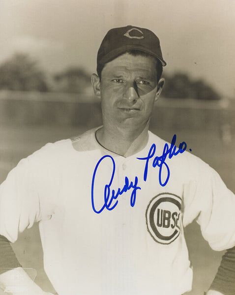 Andy Pafko Signed Chicago Cubs B&W Close Up Pose 8x10 Photo - (SCHWARTZ COA)