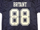 DALLAS COWBOYS DEZ BRYANT AUTOGRAPHED NAVY JERSEY BECKETT BAS WITNESS 230219