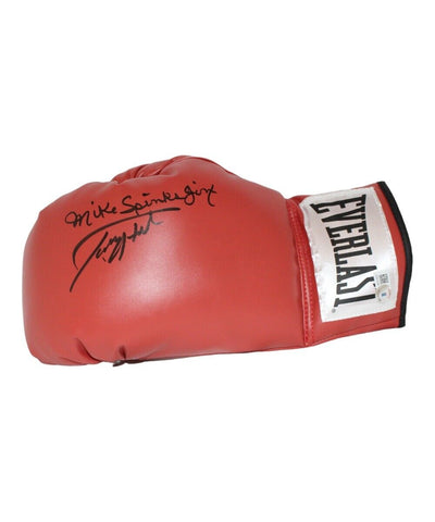 Larry Holmes & Michael Spinks Signed Red Left Boxing Glove Beckett 41184