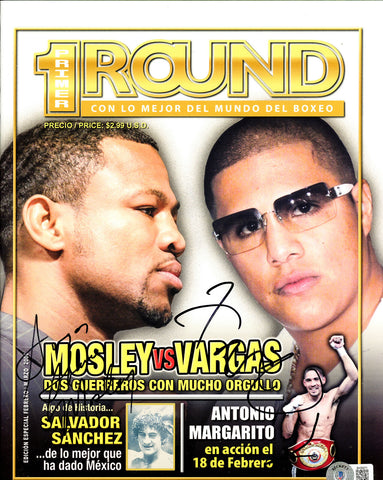Sugar Shane Mosley & Fernando Vargas Autographed Primer Round Magazine Beckett