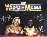 WrestleMania I (33) Hogan, Hart, Piper, Poffo, Bearer Signed 27x40 Poster BAS