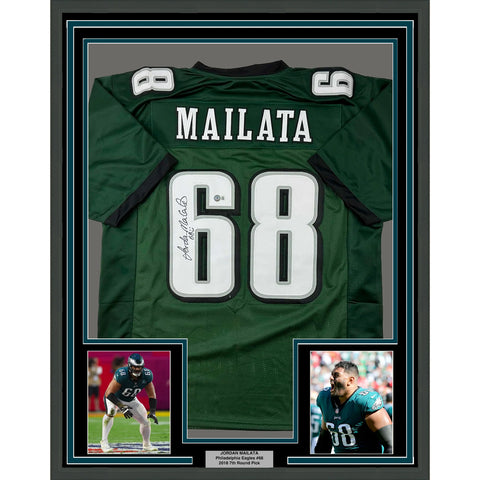 Framed Autographed/Signed Jordan Mailata 33x42 Philadelphia Green Jersey BAS COA