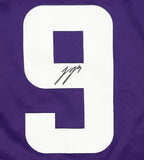 J.J. McCarthy Minnesota Vikings Signed Purple Nike Game Jersey BAS Beckett