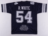 Randy White Signed Career Highlight Stat Jersey Inscribed "H.O.F. 94" (JSA)