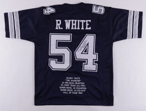 Randy White Signed Career Highlight Stat Jersey Inscribed "H.O.F. 94" (JSA)