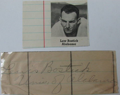 Lew Bostick Alabama Crimson Tide Captain Rams Signed Cut PSA/DNA 145110