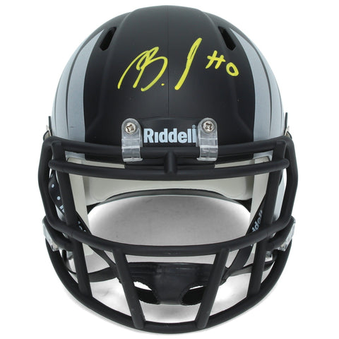 Bucky Irving Autographed Ducks Silver Painted Wings Speed Mini Helmet Beckett