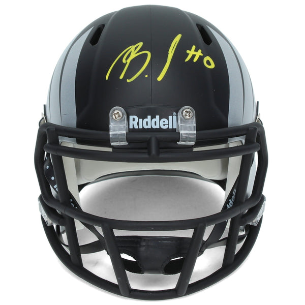 Bucky Irving Autographed Ducks Silver Painted Wings Speed Mini Helmet Beckett
