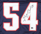 Tedy Bruschi Signed New England Patriots Jersey (Beckett) 3xSuper Bowl Champ L.B