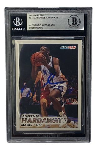 Penny Hardaway Signed Slabbed Orlando Magic 1993-94 Fleer #343 BAS