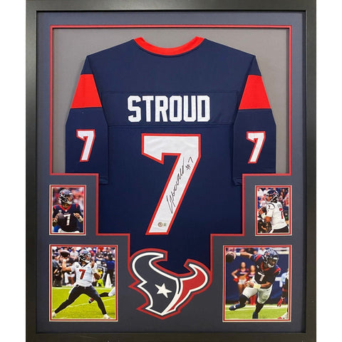 C.J. Stroud Autographed Signed Framed Houston Texans CJ Jersey BECKETT