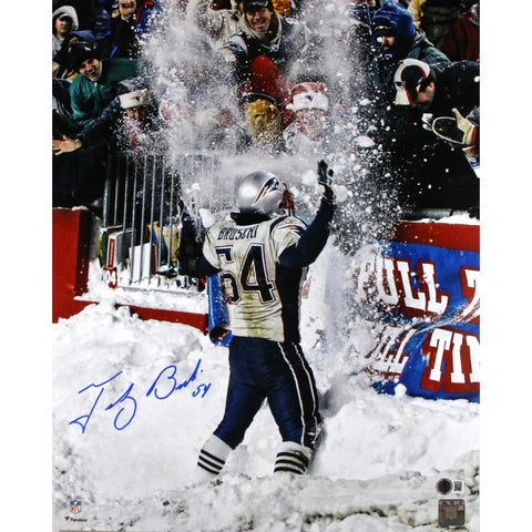 Tedy Bruschi Autographed New England Patriots 16x20 Photo Beckett Witness 51668