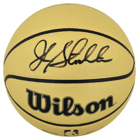 John Stockton Signed Wilson Gold Full Size Basketball - (SCHWARTZ SPORTS COA)
