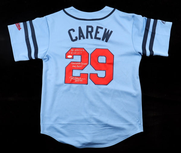 Rod Carew Signed Minnesota Twins Jersey (JSA) 18xAll Star/ Hall of Fame 1991