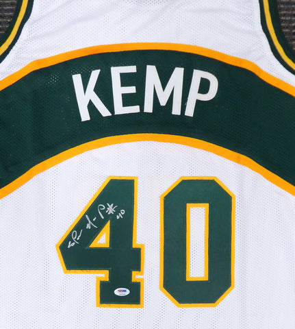 SEATTLE SONICS SHAWN KEMP AUTOGRAPHED SIGNED WHITE JERSEY PSA/DNA STOCK #187733
