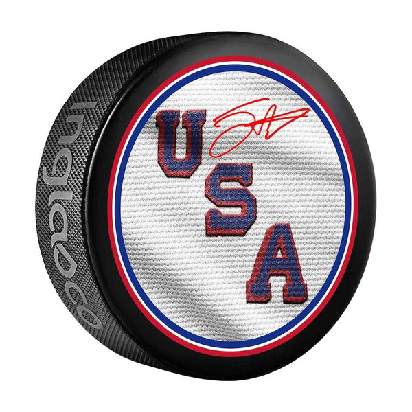 Jack Eichel Signed USA Hockey Logo Puck Fanatics