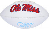 Archie Manning Ole Miss Rebels Signed White Panel Football - Signed with #18
