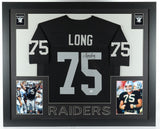 Howie Long Signed Oakland Raiders 35x43 Framed Jersey (Beckett) 8xPro Bowl DE