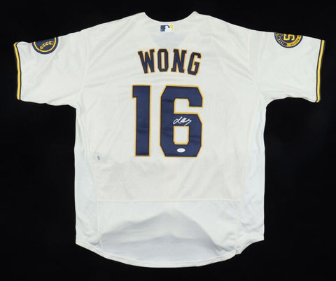 Kolten Wong Signed Milwaukee Brewers Majestic Jersey (JSA) 2xGold Glove 2nd Base