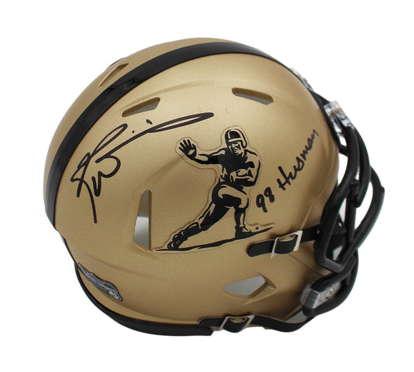 Ricky Williams Signed Heisman NCAA Mini Helmet with "98 Heisman" Inscription