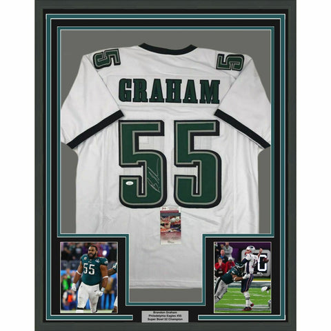 FRAMED Autographed/Signed BRANDON GRAHAM 33x42 Philadelphia White Jersey JSA COA