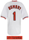 Al Bumbry Signed White T/B Custom Baseball Jersey w/1973 AL ROY - (SCHWARTZ COA)