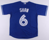 Travis Shaw Signed Toronto Blue Jays Majestic Jersey (JSA COA) Son of Jeff Shaw