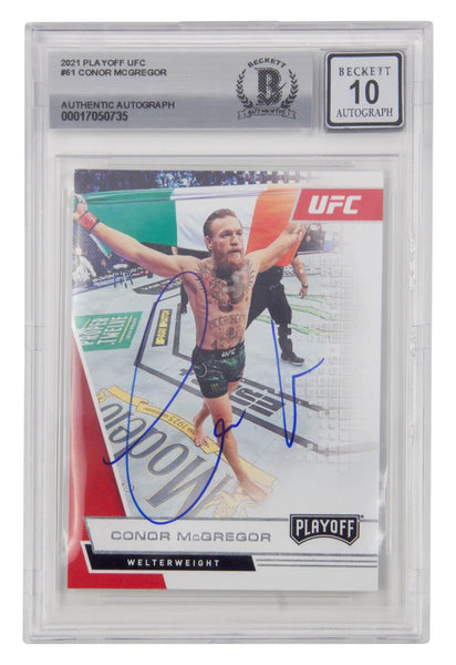 Conor McGregor Signed 2021 Panini Playoff UFC #61 - BGS 10 Autograph