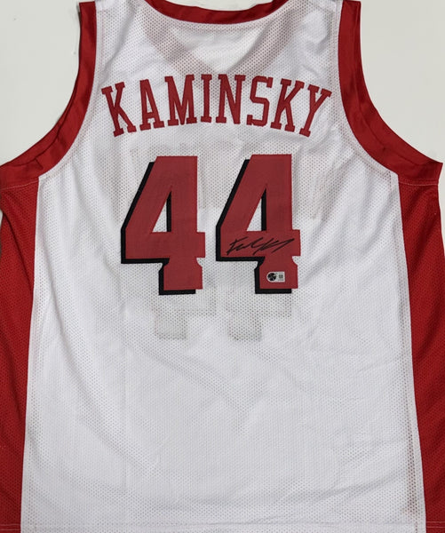 FRANK KAMINSKY Signed Custom Replica Badgers White Jersey AUTO - BAS