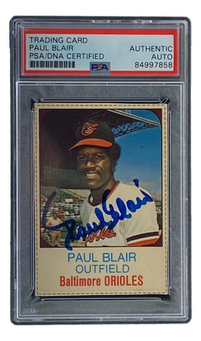 Paul Blair Signed Baltimore Orioles 1975 Hostess #12 Trading Card PSA/DNA